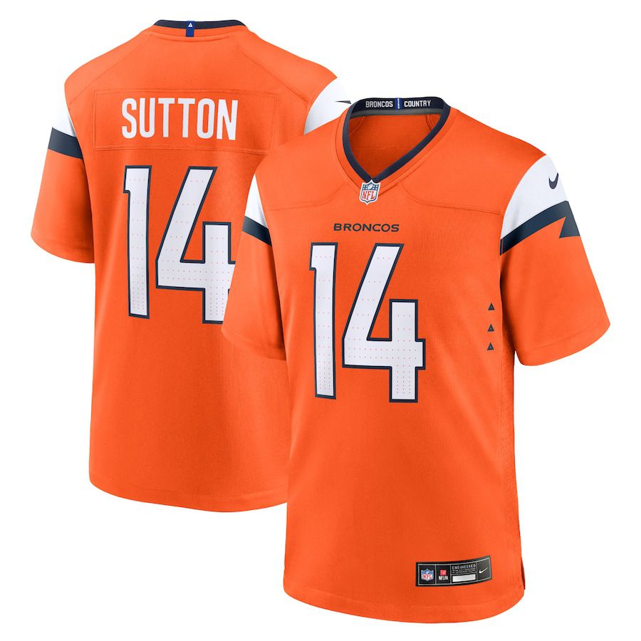Men Denver Broncos #14 Courtland Sutton Nike Orange Game NFL Jersey->->NFL Jersey